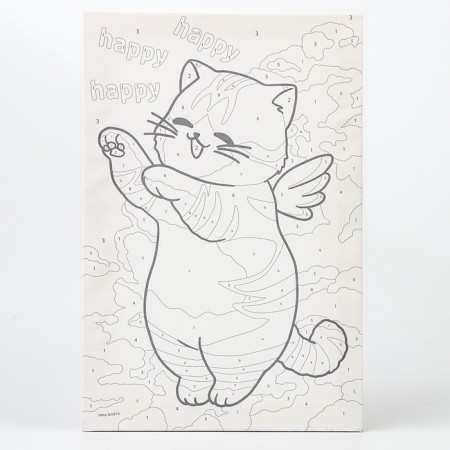 Picture on numbers for children on a canvas with a subframe "Happy cat", 20 x 30 cm-3