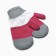 Mittens for girls, gray/white/raspberry, size 12