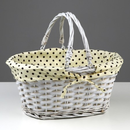 Wicker basket, 35x27x17 cm, vine, fabric-1