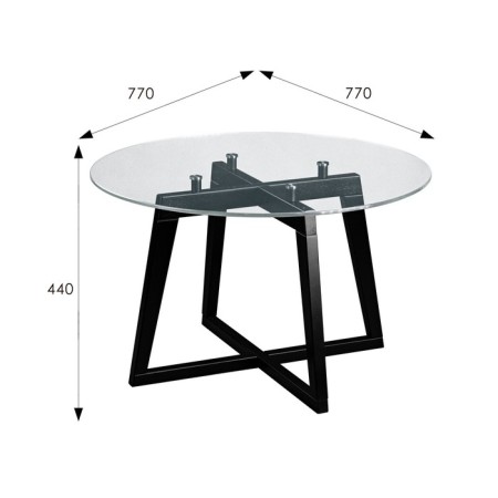 Gouring Rill table 445, 700x700x440, wenge/glass Transparent circle-2
