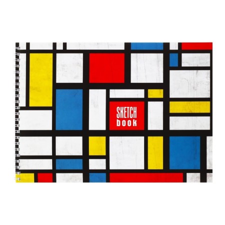 A4 sketchbook, 40 sheets on the crest on the short side "in a square", cover coated cardboard, solid substrate, block 100 g/m²