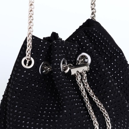 Female bag on a puff, black color-5