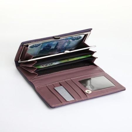 Women's wallet on magnet, purple color-3