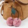 Fluffy on a ring with a carbine "Two cherries with a leaf" MIX 7x7x17.5 cm