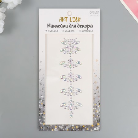 Stick plastic rhinestones for hair "Crystals" 26.5x13 cm