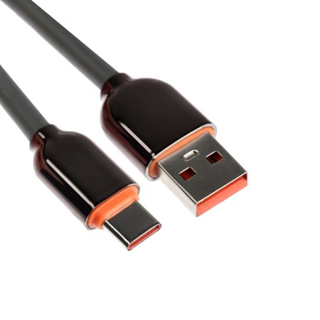 Type -C cable - USB, 6 A, PVC braid, 1 meter, gray