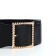 Women's belt, width 7.5 cm, black color