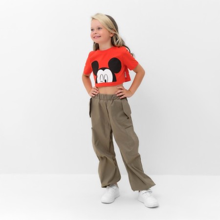 T -shirt shortened Mickey Mickey Mouse, red color-1
