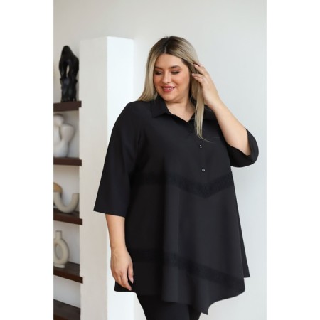 Female blouse, size 56, black color-3