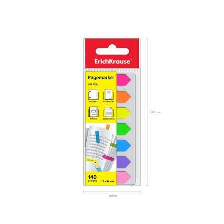 Plastic bookmarks 12 x 44 mm Erichkrause "arrows", 7 colors of 25 sheets, with adhesive edge-3