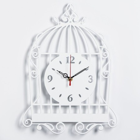 Wall clocks of metal "cage", silent 39 x 27.5 cm, dial 15 cm, aa