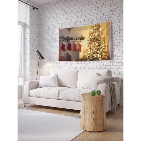 Decorative panel with photo printing "New Year's atmosphere", horizontal, size 100x150 cm