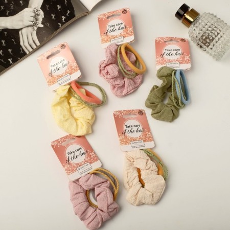 Hair elastic band "Emilia" (set of 3 pcs).-1