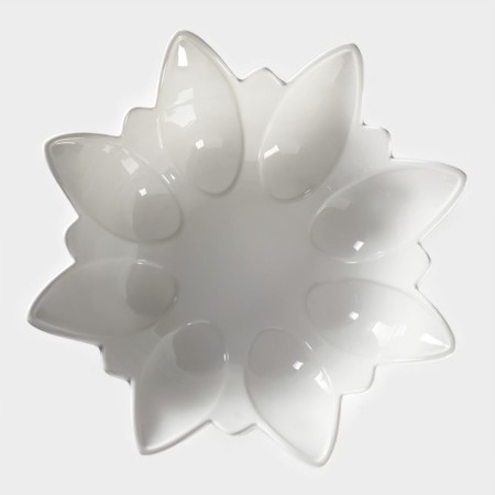 Porcelain salad Magistro "Blanche. Flower ", d = 30.6 cm, white color-2