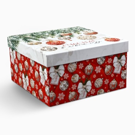 Gift Box "Luxury Balls", 22 x 22 x 12 cm, New Year-1
