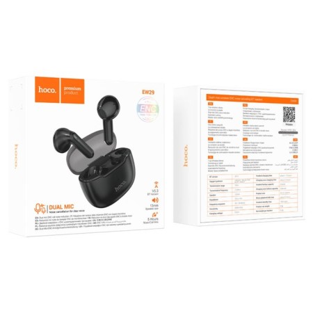 Hoco Ew29, TWS, wireless headphones, inserts, BT 5.3, 35/400 mAh, black-4