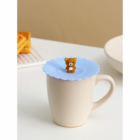Silicon-sized lid Silicone shares "Bear", d = 11 cm, blue color-3