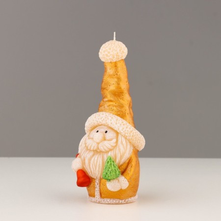 Decorative candle "Fairytale Santa", 5.7x5.8x13.2 cm, metallic-3