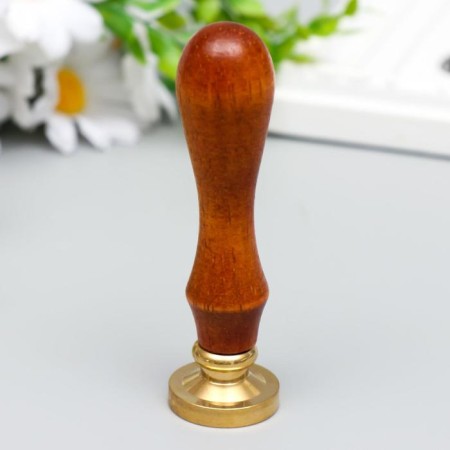 Printing for wax with a wooden handle "Month and sun-star" 9x3x3 cm-2