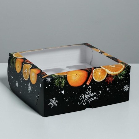 Box for Capcakes "New Year" 25 x 25 x 10 cm, New Year-1