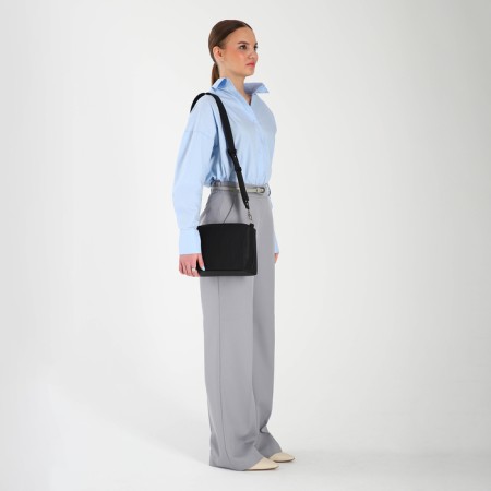 Women's bag over the shoulder Textura, average size, black color-9
