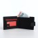 Men's purse on the button, a department for cards, coins, black color