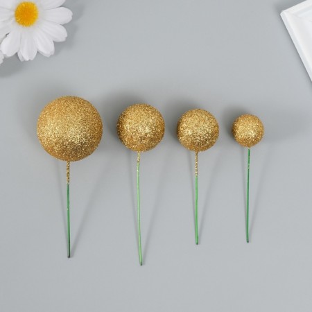 Decor for creativity "Balls Golden Brill" d = 2; 3; 3.5 and 4 cm set 20 pcs-2