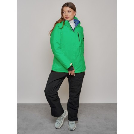 Ski costume is women's winter, size 48, green color-16