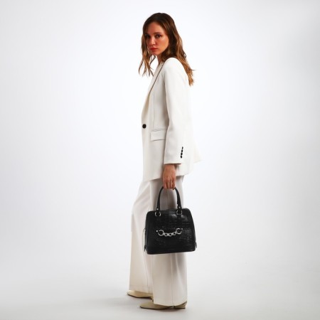 Female bag Textura, tout, average size, black color-10