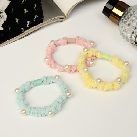 Hair gum "Militsa" beads, 5 cm, mix-1