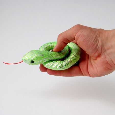 Soft toy "Snake" shiny, 11 cm, green color-2