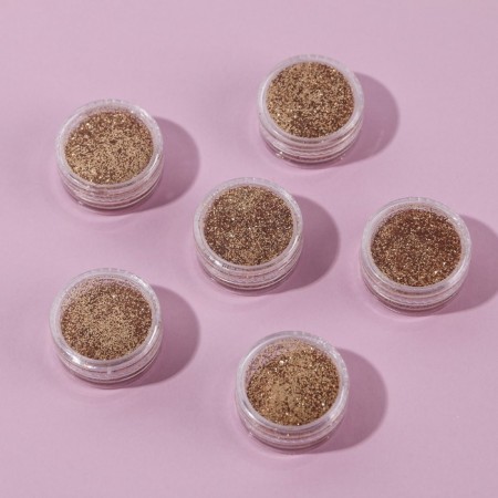 A set of sparkles for decor, small grinding, bronze color, 6 pieces
