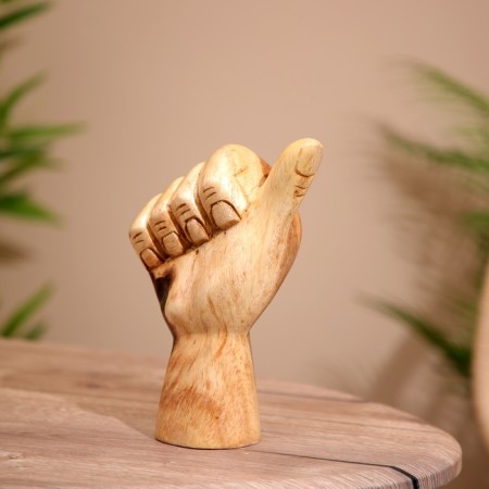 Souvenir "finger up" wood 12x6x25 cm-3