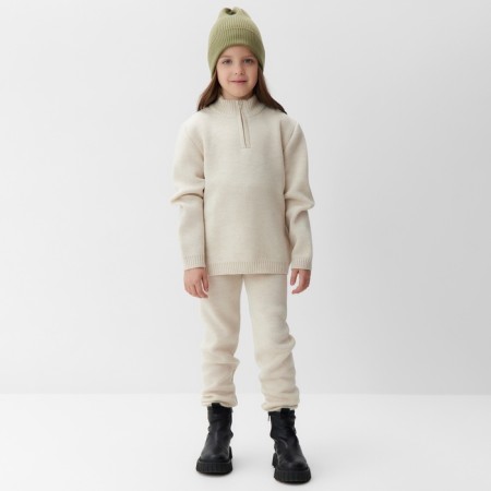 Costume (sweater and trousers) children's minku, beige color, height 152 cm