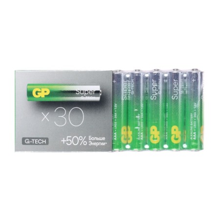 Battery Alkalin GP Super Alkaline G-Tech, AAA, LR03-30Box, 1.5V, set, 30 pcs-1