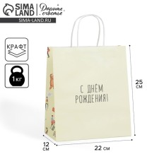 Gift Craft Package, Packaging, Happy Birthday, 22 x 25 x 12 cm