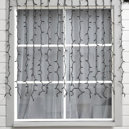 Garland "curtain" 2 x 1.5 m, IP65, UMS, dark rubber thread, 360 LED, glow blue, 220 V-1