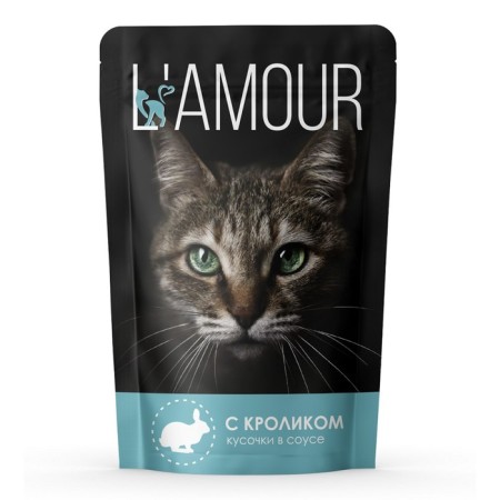 Wet food "L’Amour" for cats, rabbit in sauce, 75 g