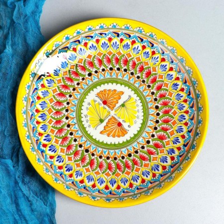 Largan Rishtan ceramics "Patterns", 32 cm, yellow-1
