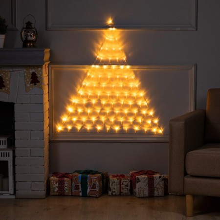 Garland "Networks" 1 × 1 m, IP20, dark thread, 90 LED, warm white glow, 8 modes, 220 V
