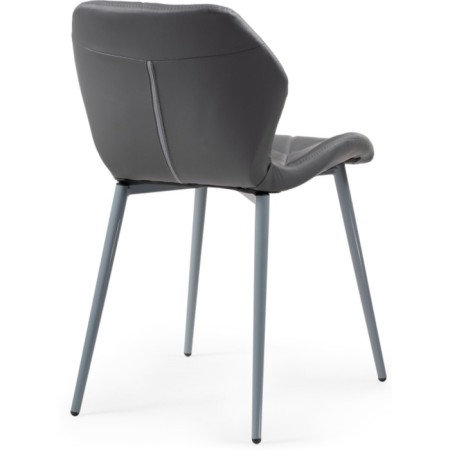 Stol on a metal frame Wald Metal/Ecokuzha, Gray/Gray 46x52x75 cm-3