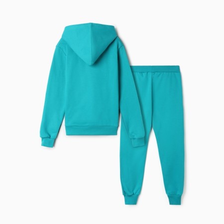 Kit for children (sweatshirt, trousers) I am laid down, emerald color, height 128 cm-5
