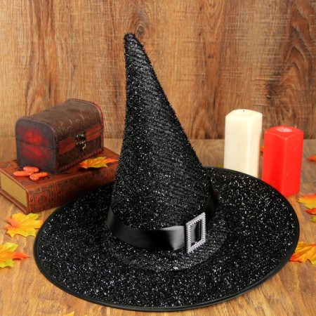 Carnival hat "cone", black strap