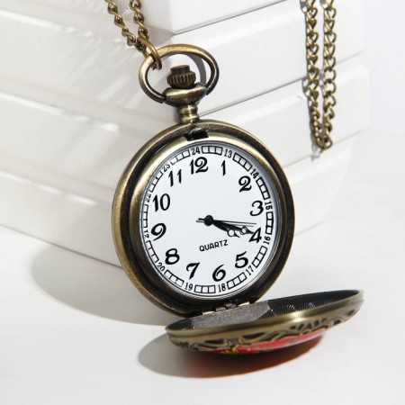 Pocket clock "Two-headed eagle", quartz, d dial-4 cm, 5 x 4.5 cm-1