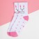 Women's socks New Year's "Bunny" size 36-40 (23-25 ​​cm), white