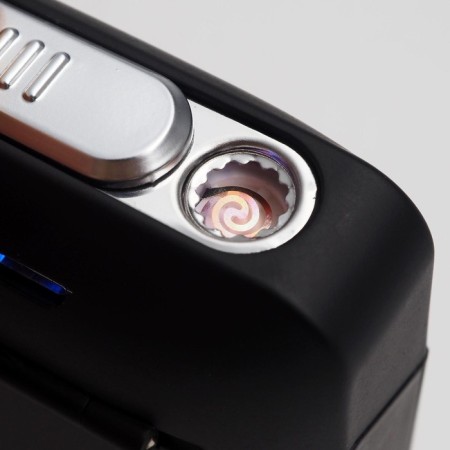 Electronic lighter "Tiger", with a case of 19 cigarettes, spiral, USB-4