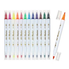Set of markers 12 colors, bilateral, bullet and cystic tips