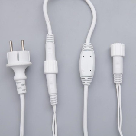 Garland "fringe" 3 × 0.6 m, IP44, UMS, white thread, 160 LED, glow warm white, 220 V-3