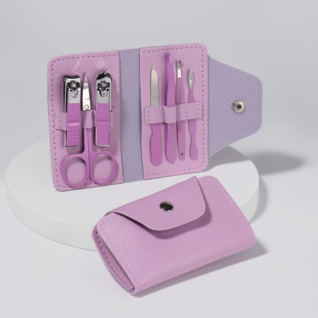 Manicure set, 7 items, in case, lilac color-2