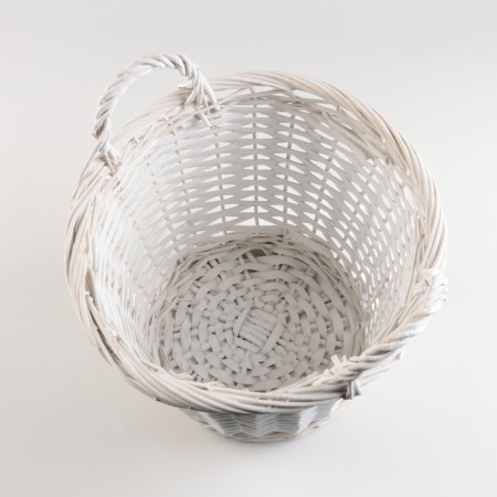 A set of baskets of 3 pcs, d39xh26 cm, d33xh23 cm, d27xh20 cm, white, willow-3